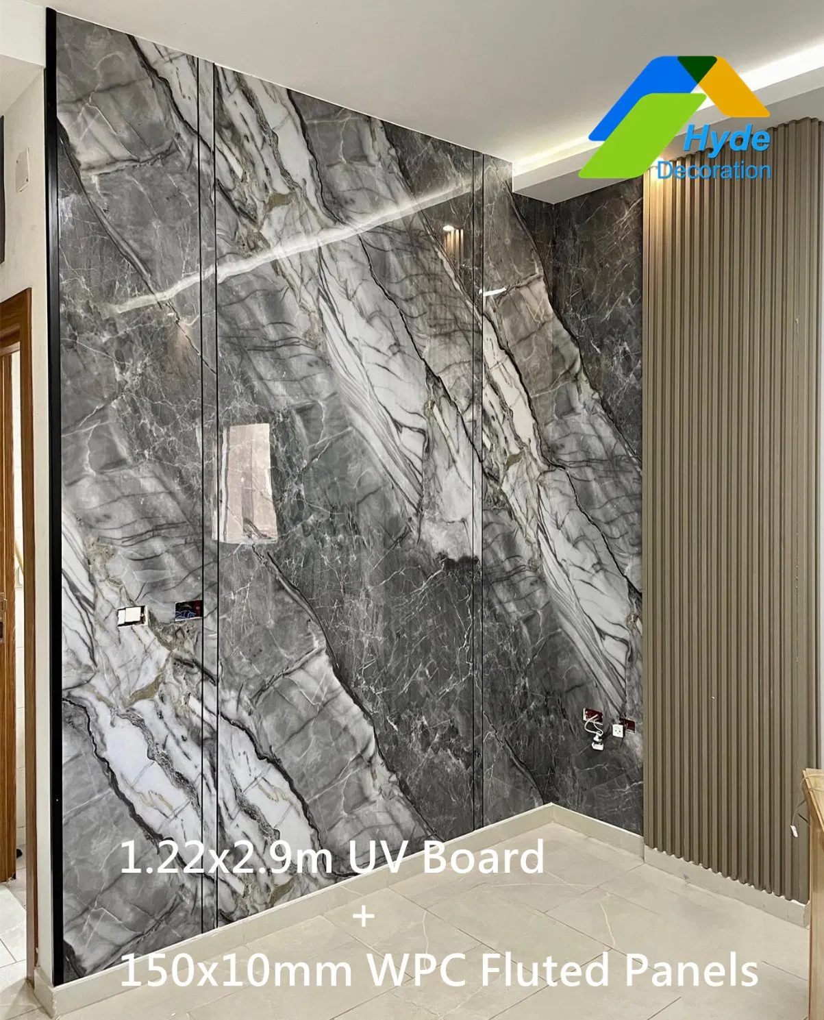 Anti Scratch High Glossy UV Board Marble 3D Design Plastic Sheet PVC Wall Panel Seamless Wall Panel for Bathroom Kitchen Decoration