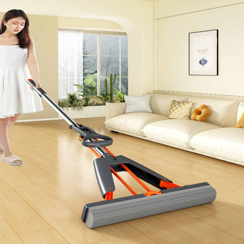 Home Cleaning Flat Mop Stainless Steel Handle Self-Wringing Microfiber Pad Mop