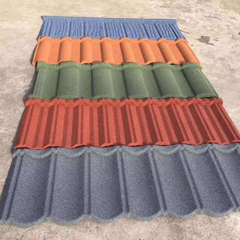 Construction Materials Colorful Stone Coated Metal Roofing Sheets for Villa House Roof