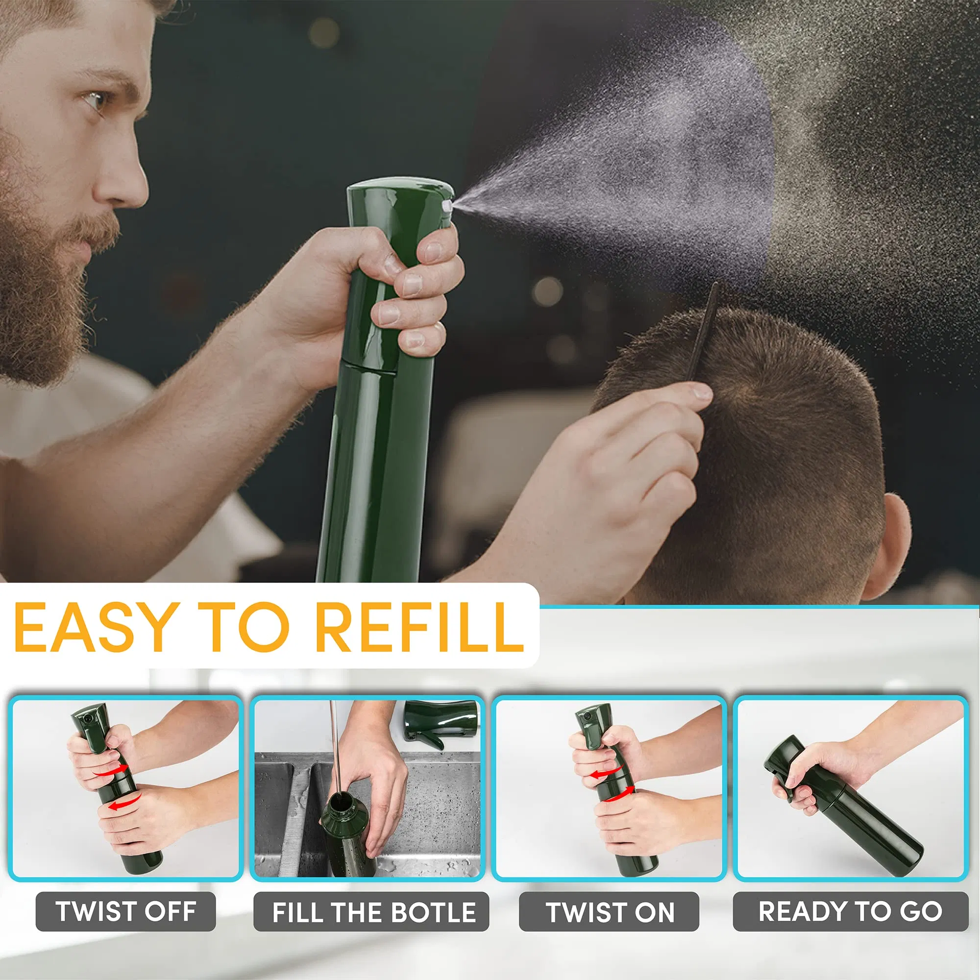 Continuous Spray Bottle Empty Ultra Fine Plastic Water Mist Sprayer