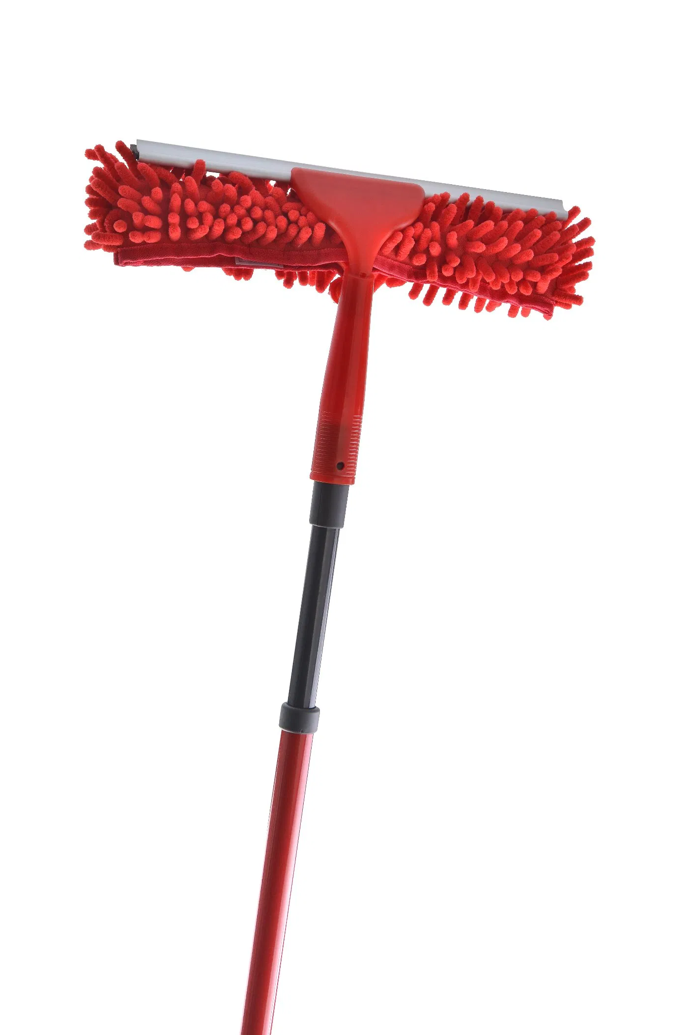 Factory Price Chenille Window Cleaner with Extendable Metal Handle Rubber Squeegee and Chnille Double Side Head for Car Floor Mirror Washing