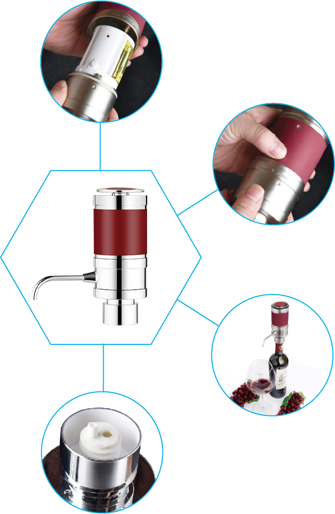 Hot-Selling Battery Powered Wine Dispenser Electric Auto Liquor Wine Drink Dispenser