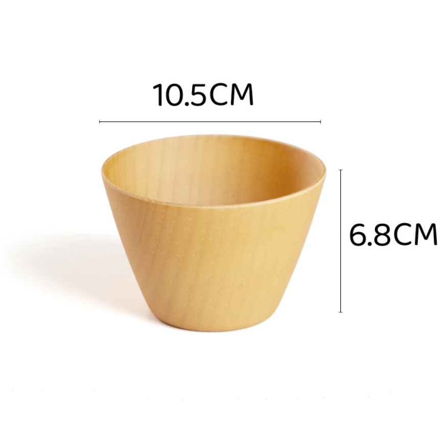 Japan Style Wood Tableware Rice Salad Fruit Bowl