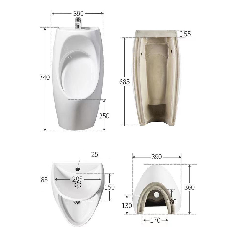 Factory Direct Sale Price Chaozhou Sanitary Ware Ceramic Smart Urinal for Public Projects