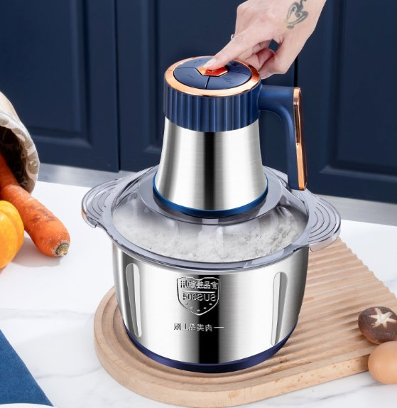 New Stainless Steel Fully Automatic Meat Grinder, Home Blender, 5L Large Capacity, Meat Mincer, Multifunctional Food Processor.