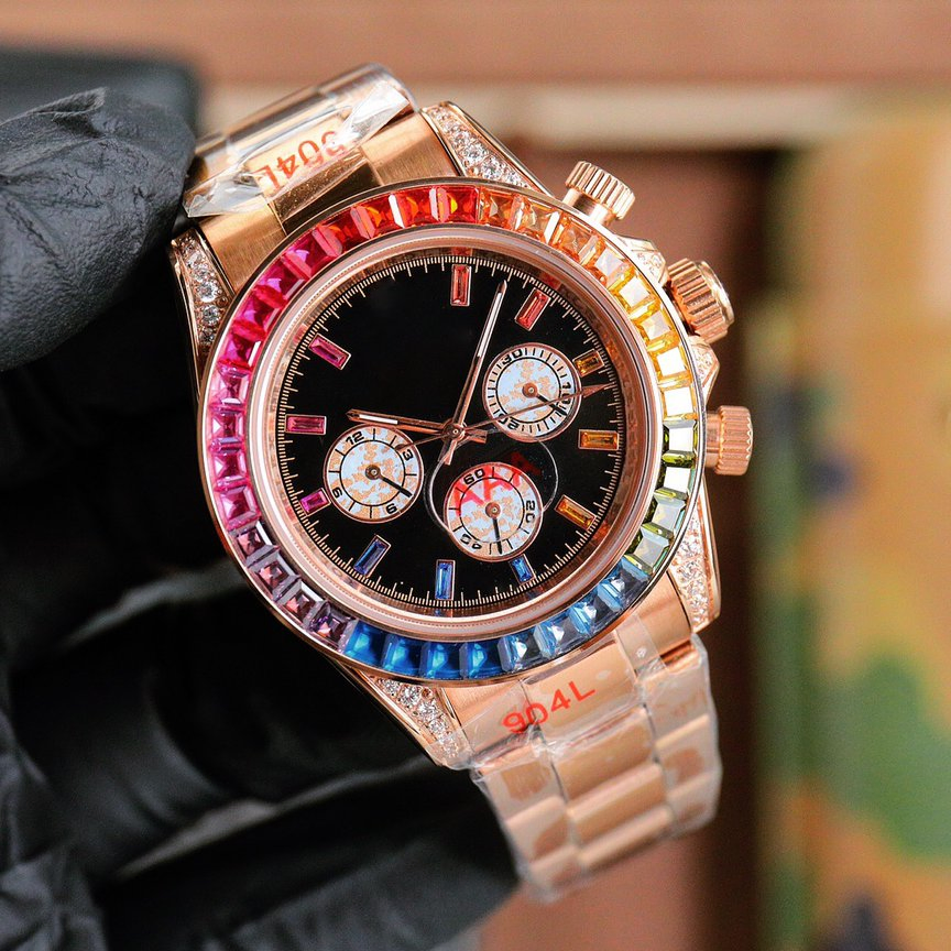 Luxury Rainbow Circle Watch, Stainless Steel Wristwatch, Wholesale