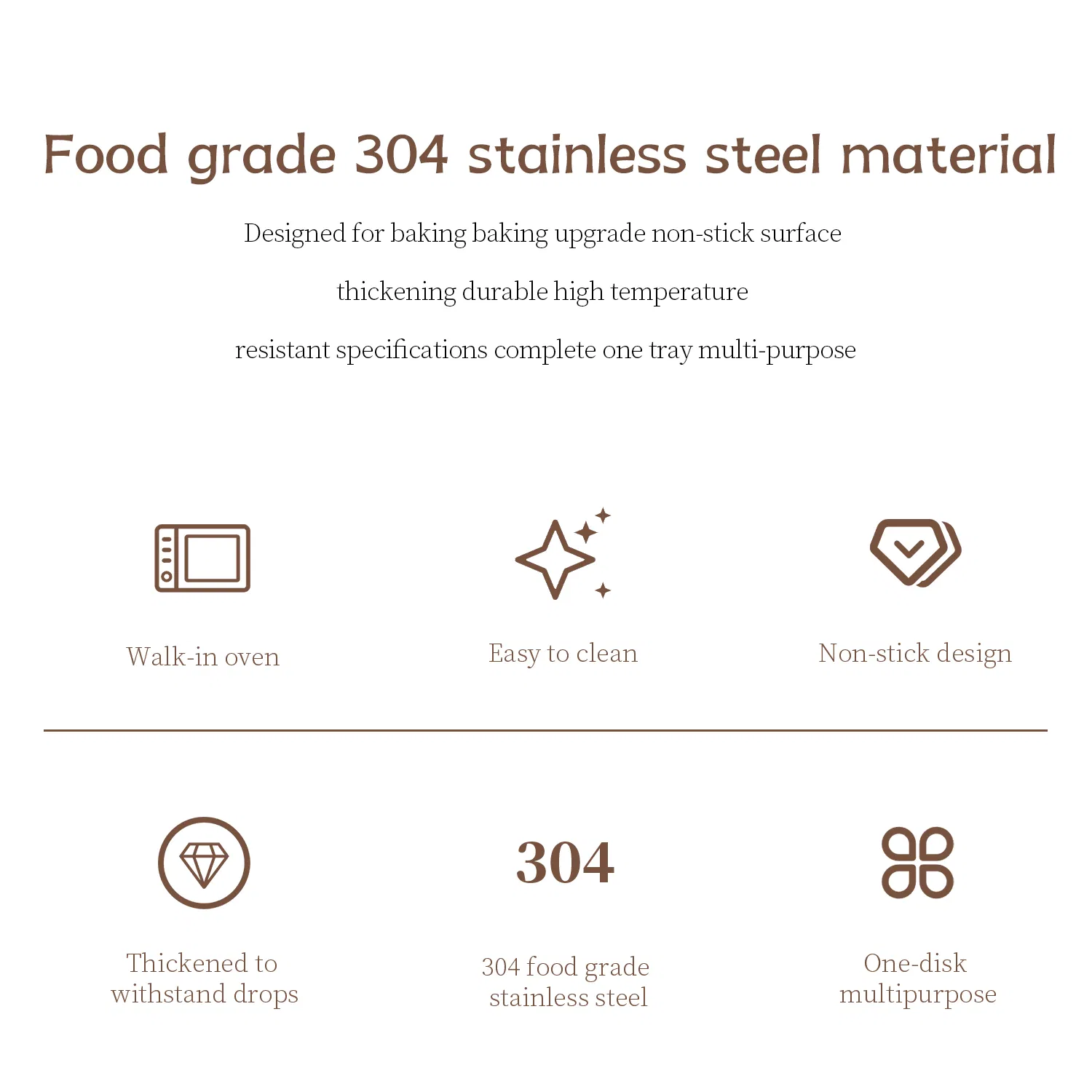 304 Stainless Steel Thickened Non-Stick Baking Sheet Tiramisu Plate