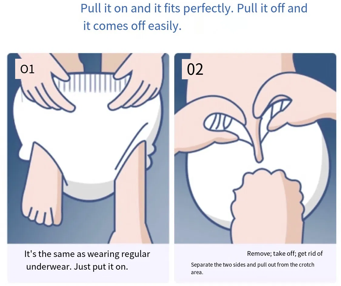 Free Samples Wholesale Cheap Super Thick Adult Diaper Pads PE Film Nappies for Elderly Ladies with Leak Guard for Babies