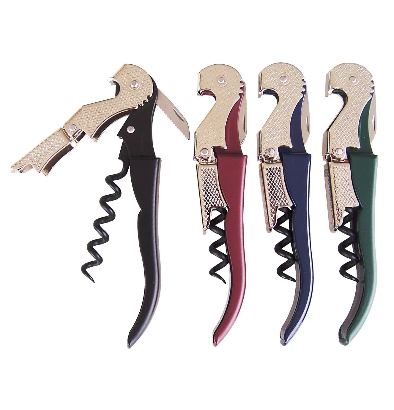 Professional Stainless Steel Classic Black Metal Pulltap Wine Opener Corkscrew