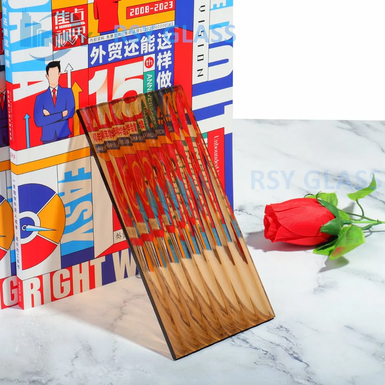 Golden Bronze Color Tinted Pattern Glass with Factory Price