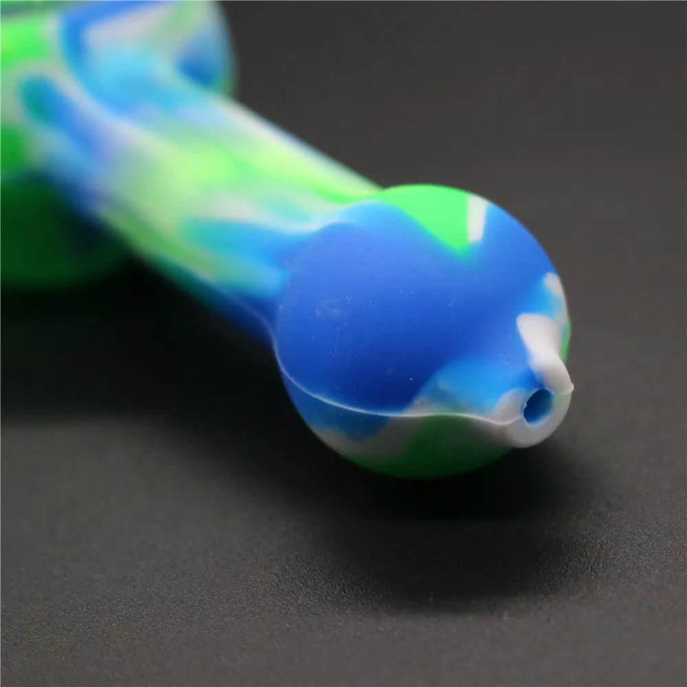 Colorful Newest Portable Tobacco Pipe for Smoking Unbreakable Spoon Hand Pipes with Glass Bowl and Wax Dabber Tool