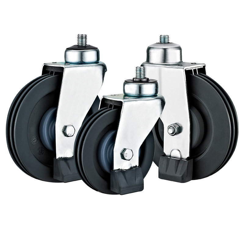 4'' 5'' PU Trolley Wheels Casters for Market Shopping Cart Two/Three/Four -Disks PU Elevator Castors Supermarket Trolley Wheels