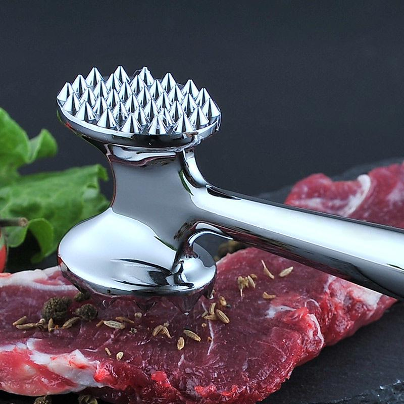 Double-Sided Zinc Alloy Meat Tenderizer Hammer - Kitchen Tool for Breaking Tendon and Loosening Meat