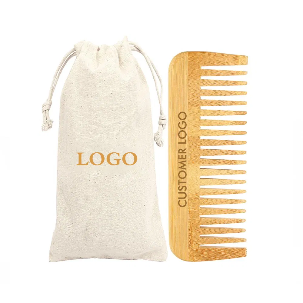 Custom Laser Logo Travel Hotel Use Eco Friendly Bamboo Hair Comb