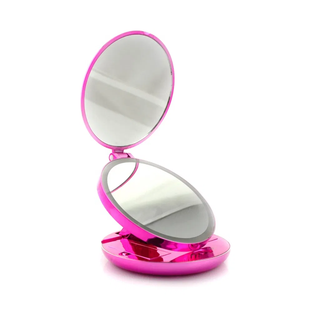 Round Shape Double Sides Foldable LED Makeup Pocket Mirror