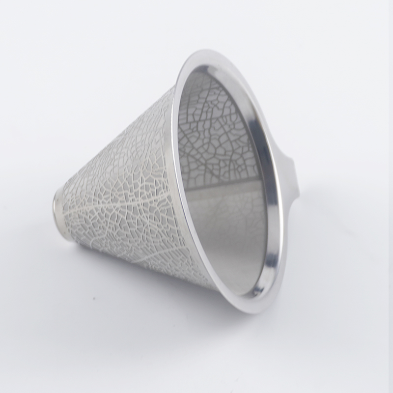 Small Reusable Cone Shape Permanent Metal Stainless Steel Coffee Filter Supplies