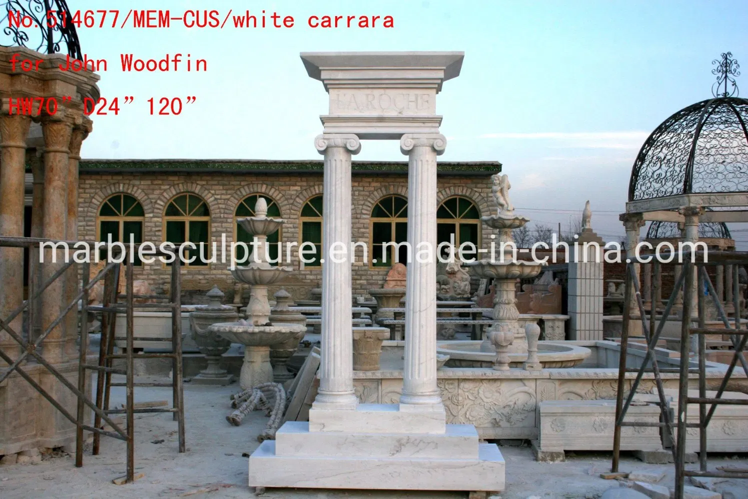 White Marble Stone Sculpture Column for Home Decoration (SY-C016)