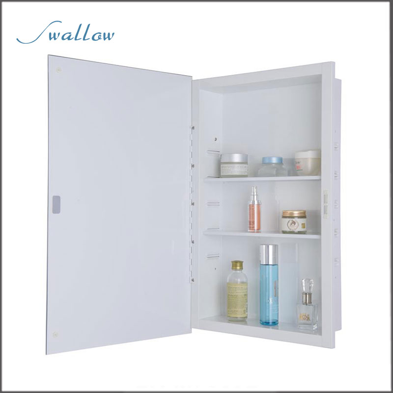 Rectangular Bathroom Mirror Stainless Steel Cabinet