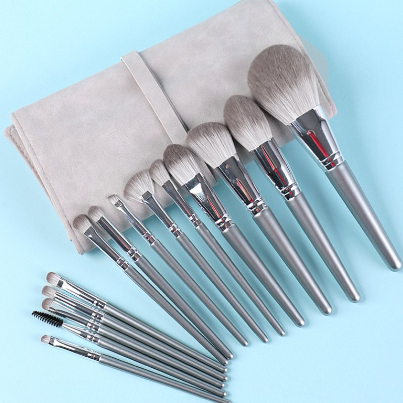 Wood Handle Eyeshadow Makeup Brushes Set 14PCS Custom Private Label Make up Brushes
