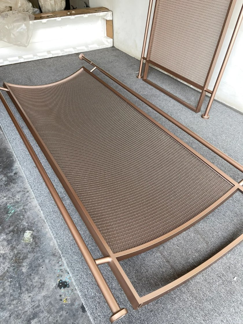 Modern Stainless Steel Room Divider Screen with Intricate Laser Cut