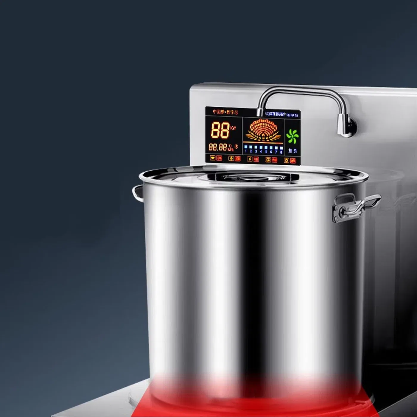 12kw Multipurpose Catering Soup Cooking Equipment Double Heads High Back Soup Stove