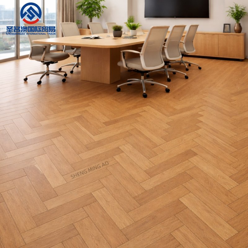 Natural Oak Herringbone Parquet Flooring Engineered Hardwood Flooring