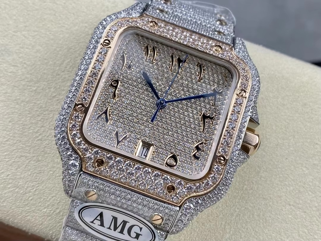 Luxury Design Mechanical Watch Vvs Moissanite Zircon Watch Logo Customization