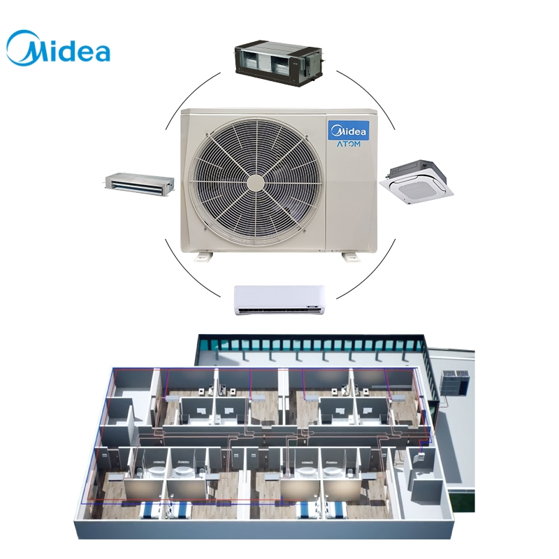 Midea HVAC System V6 Series Cassette Type Commercial Vrf Vrv Vc Cooling Only AC Units Conditioning Central HVAC System Indoor and Outdoor Unit for Villa