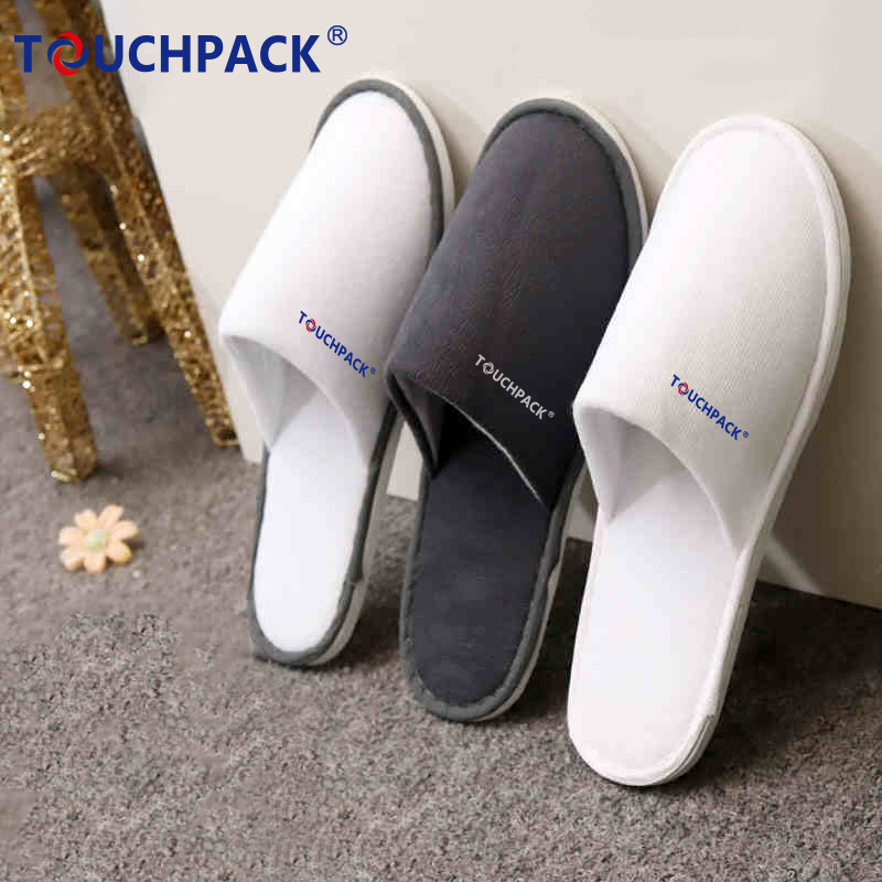 Customized Logo Wholesale Hotel Travelling Disposable Cotton Slippers