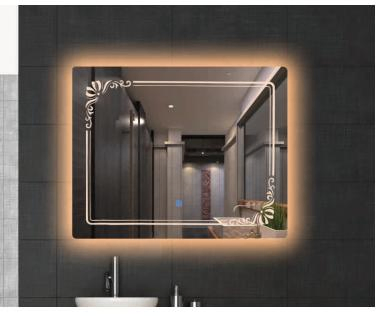 Modern LED Bathroom Mirror with Adjustable Three-Color Lighting
