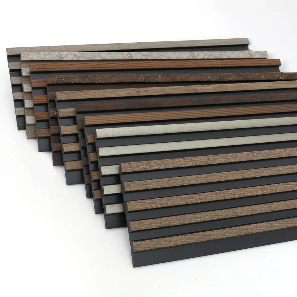 Plastic Composite PVC Coating Cladding Fluted Wall Board WPC Interior Wall Panel