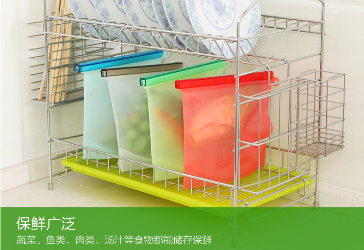 Manufacturer Wholesales Food-Grade Vacuum Silicone Fresh-Keeping Bags, Self-Sealing Bags for Food Portioning, and Storage Bags for High Soup and Frozen Food