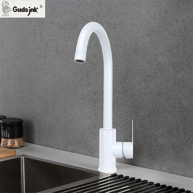 Смеситель для кухни GUDSINK HY14, белый, однорычажный