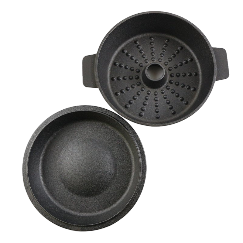 Чугунный гриль-котелок с антипригарным покрытием