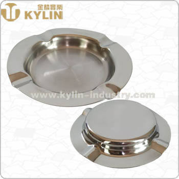 Round Durable Portable Stainless Steel Indoor Ashtray Bin