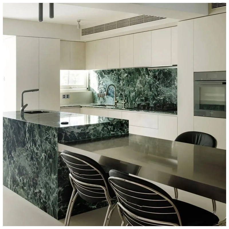 Verde Alpi Green Marble Effect Porcelain Slabs