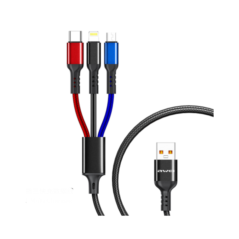 One with Three Data Lines Fast Charging Android Type-C Charging Cables