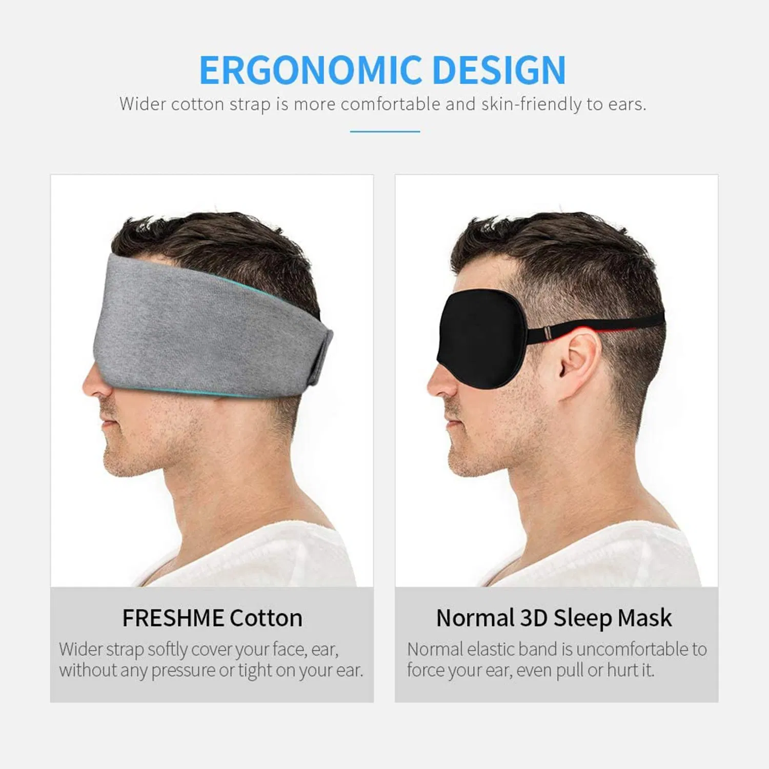 Cotton Wide Cover Sleep Mask Adjustable Blackout Eye Mask for Travel/Hotel Wholesale