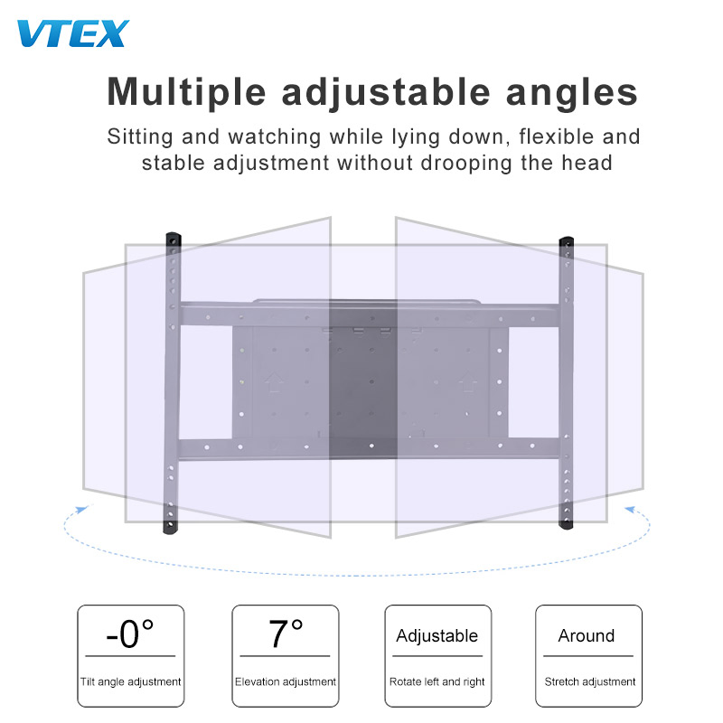 Vtex 100kg 75 to 100inch Super Big Size Mounted Vesa 800mm Adjustable Retractable Tilt Swivel Flip Folding Bracket TV Wall Mount