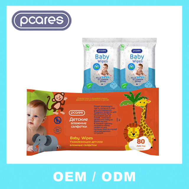 Baby Wet Wipes 80PCS Non-Woven Cotton Tissues for Hand & Mouth Cleaning Newborn Sensitive Water Wipes