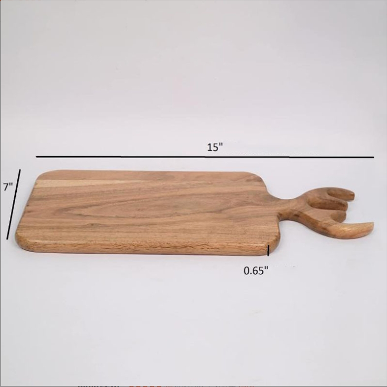 Acacia Wood Christmas Antler Dinner Plate and Cutting Board