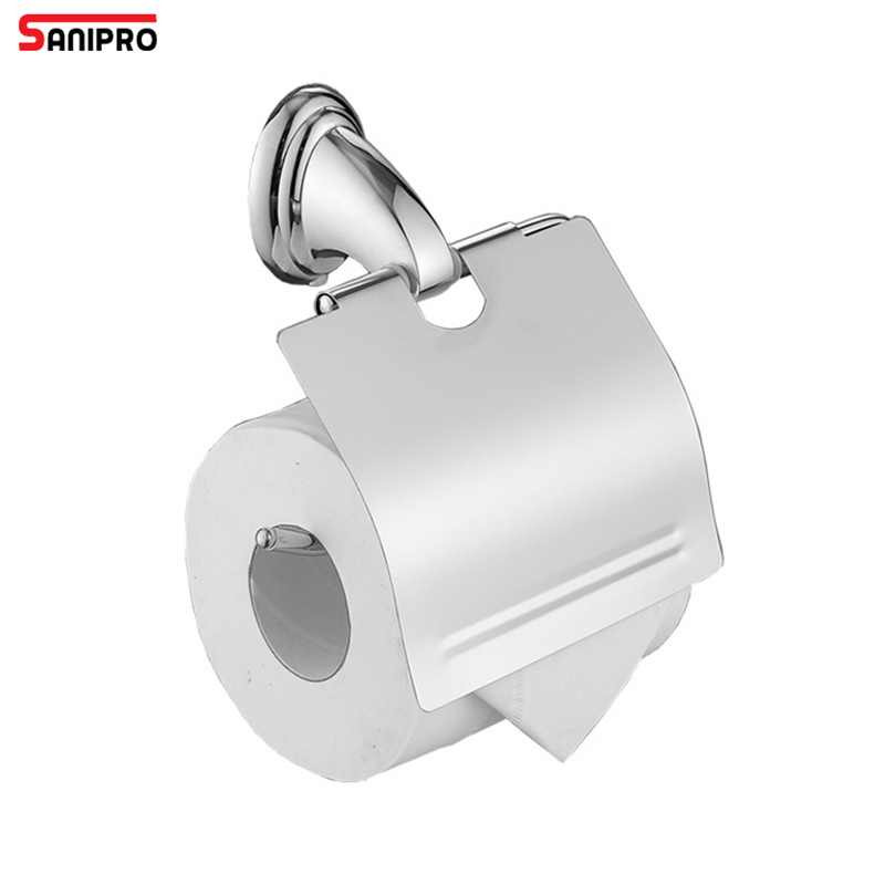 Настенный держатель для туалетной бумаги Sanipro с крышкой