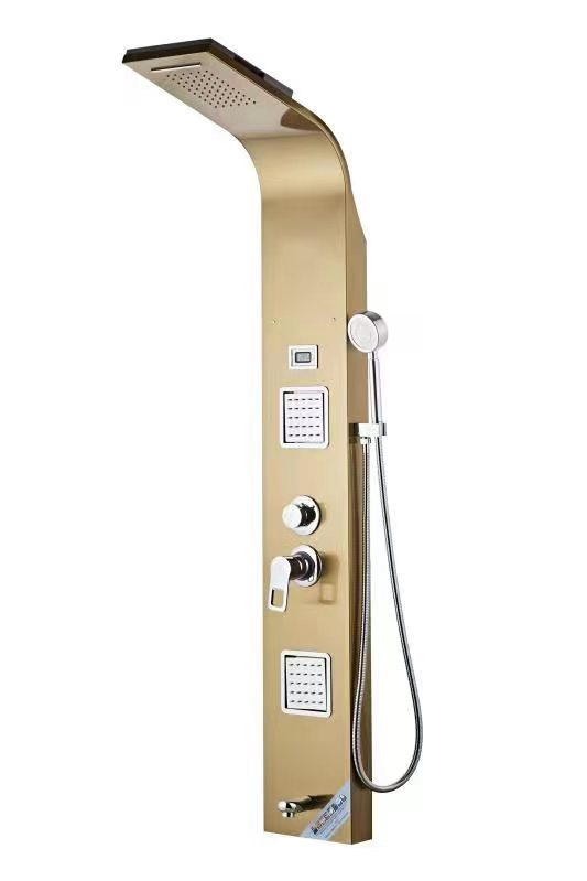 Luxury Style Multiple Colors Brushed Electroplating SUS 304 Square Bathroom Bath & Shower Faucets Shower Panel