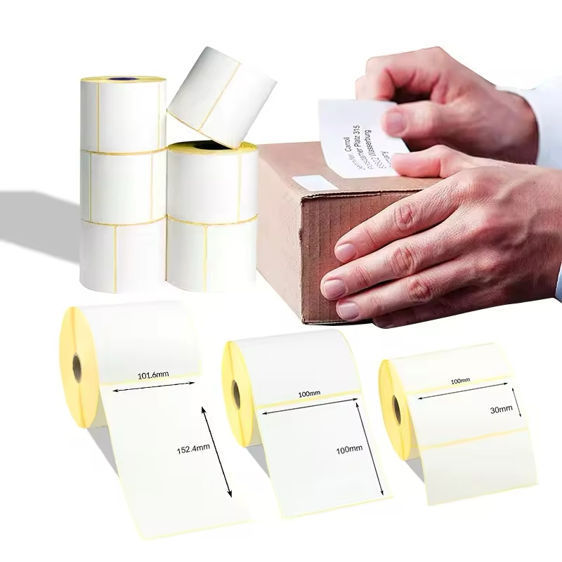 100X150 Thermal Top 4X6 Barcode Shipping Label Self Adhesive Yellow Liner Labels