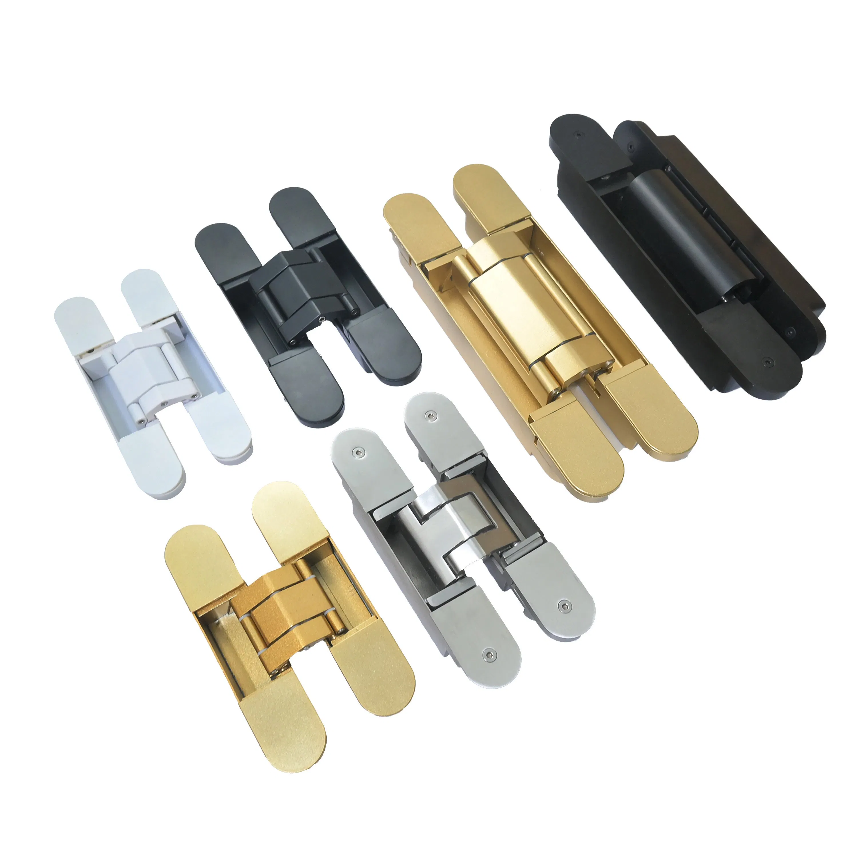 Heavy Duty Zinc Alloy Construction Hardware Gold 3D Adjustable Concealed Hinge