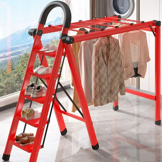 Household Aluminium Ladder with Clothes Hanger Heavy Duty Foldable & Anti-Skid Steps for Best Wholesale Price