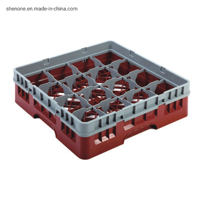 Shenone Hot Sale Brown Rectangular Dishwasher Plastic Basket for Cup