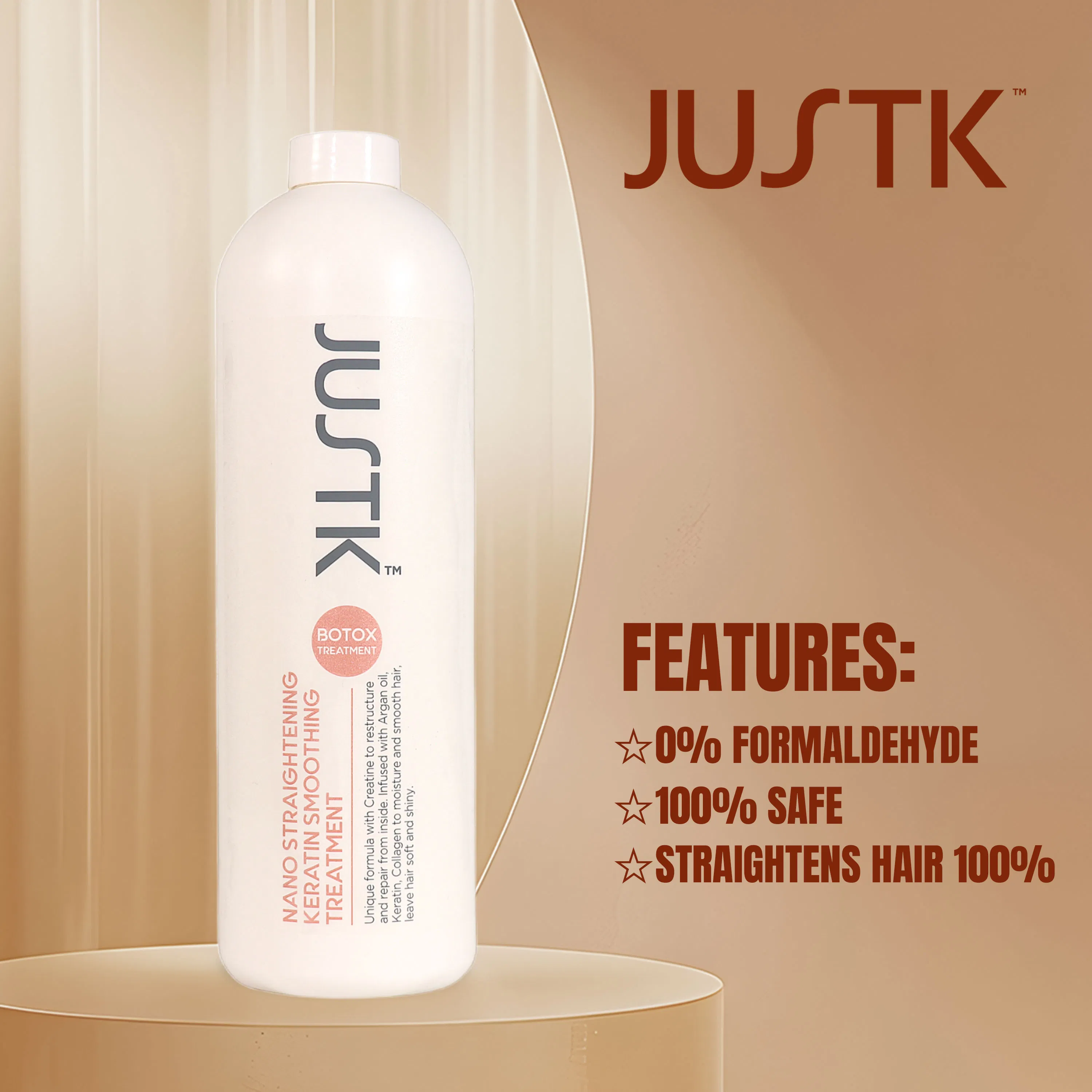 Justk Keratin Collagen Hair Treatment Private Lebel Nano Straightening Hair Smoothing Cream