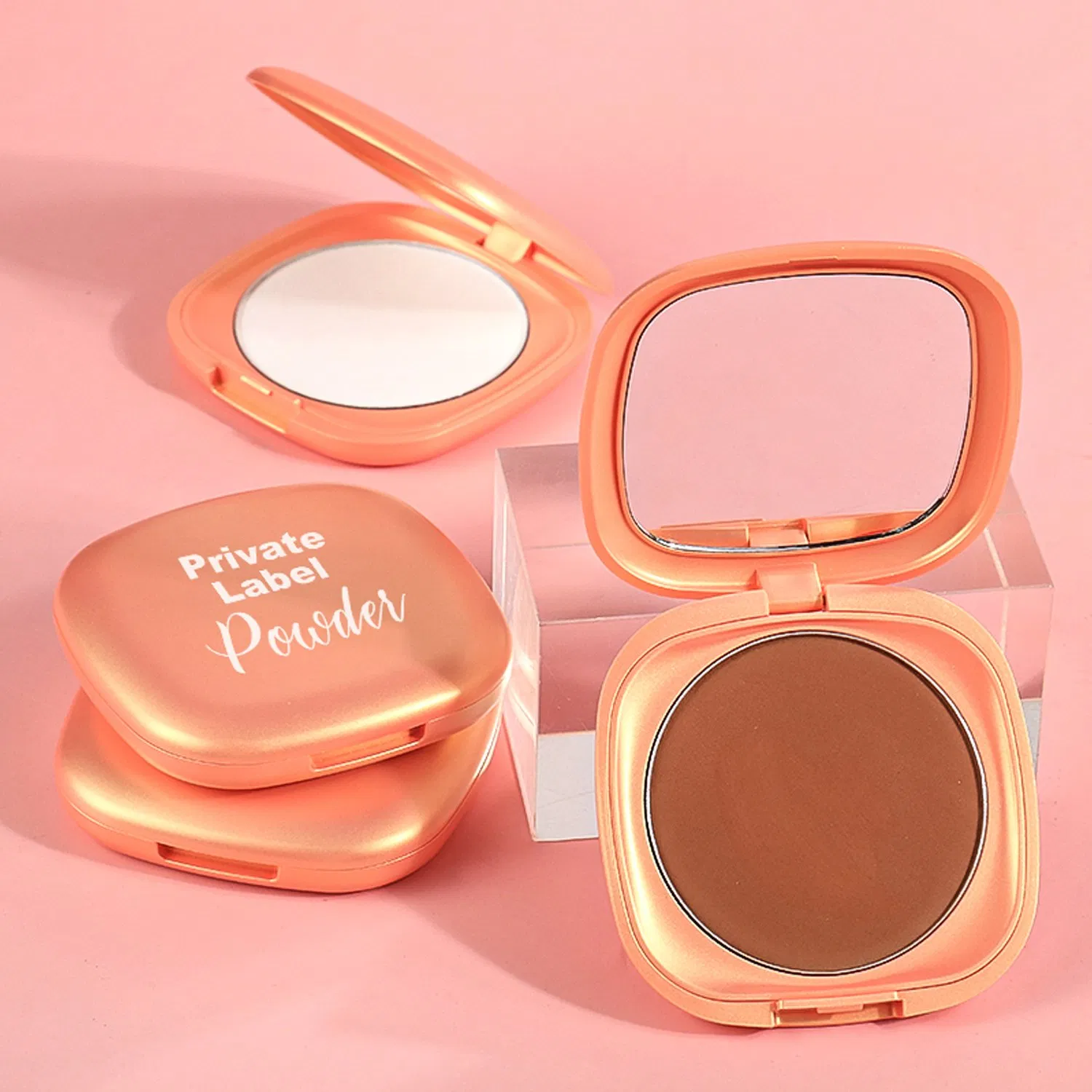 High Quality Oil Control Vegan Compact Powder Waterproof Full Coverage Matte Pressed Powder No Logo