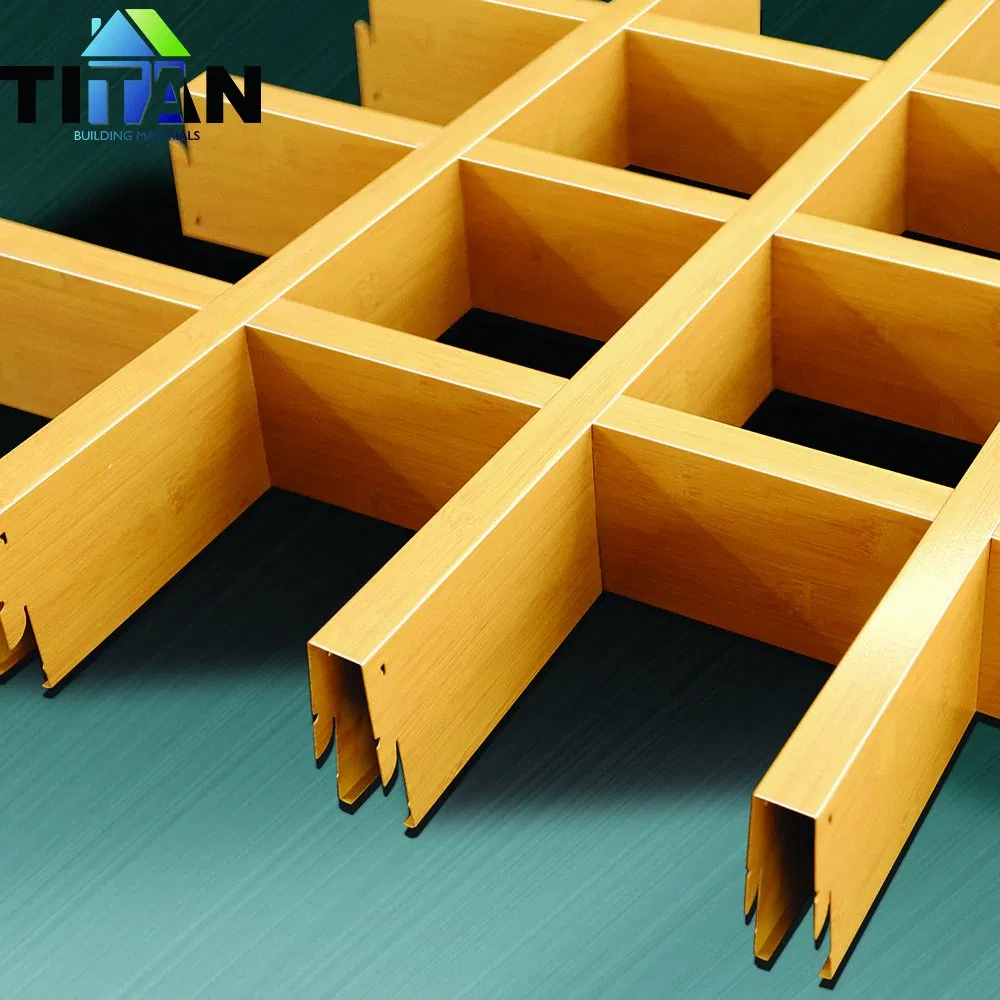 600X600 Aluminum Composite Panel Plastic Wood Suspended Ceiling